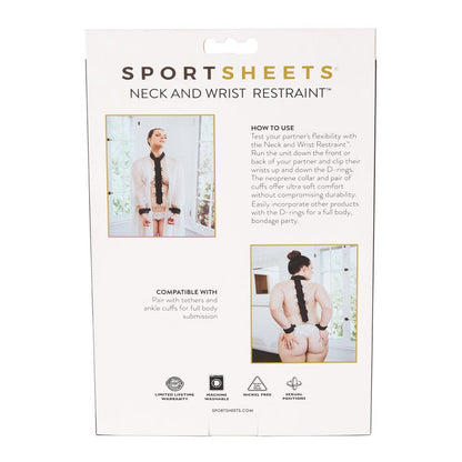 SPORTSHEETS ADJUSTABLE NEOPRENE NECK & WRIST RESTRAINT BLACK