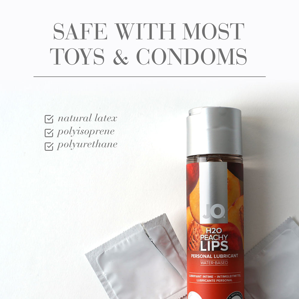 SYSTEM JO - JO H2O PEACHY LIPS FLAVORED WATER-BASED LUBRICANT 4 OZ.