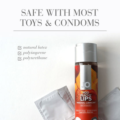 SYSTEM JO - JO H2O PEACHY LIPS FLAVORED WATER-BASED LUBRICANT 4 OZ.