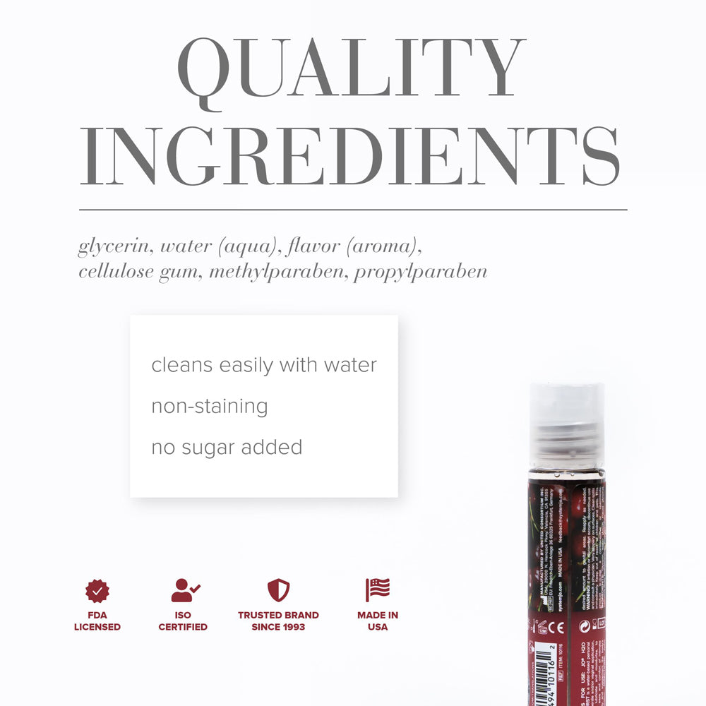 JO H2O CHERRY BURST FLAVORED WATER-BASED LUBRICANT 1 OZ.