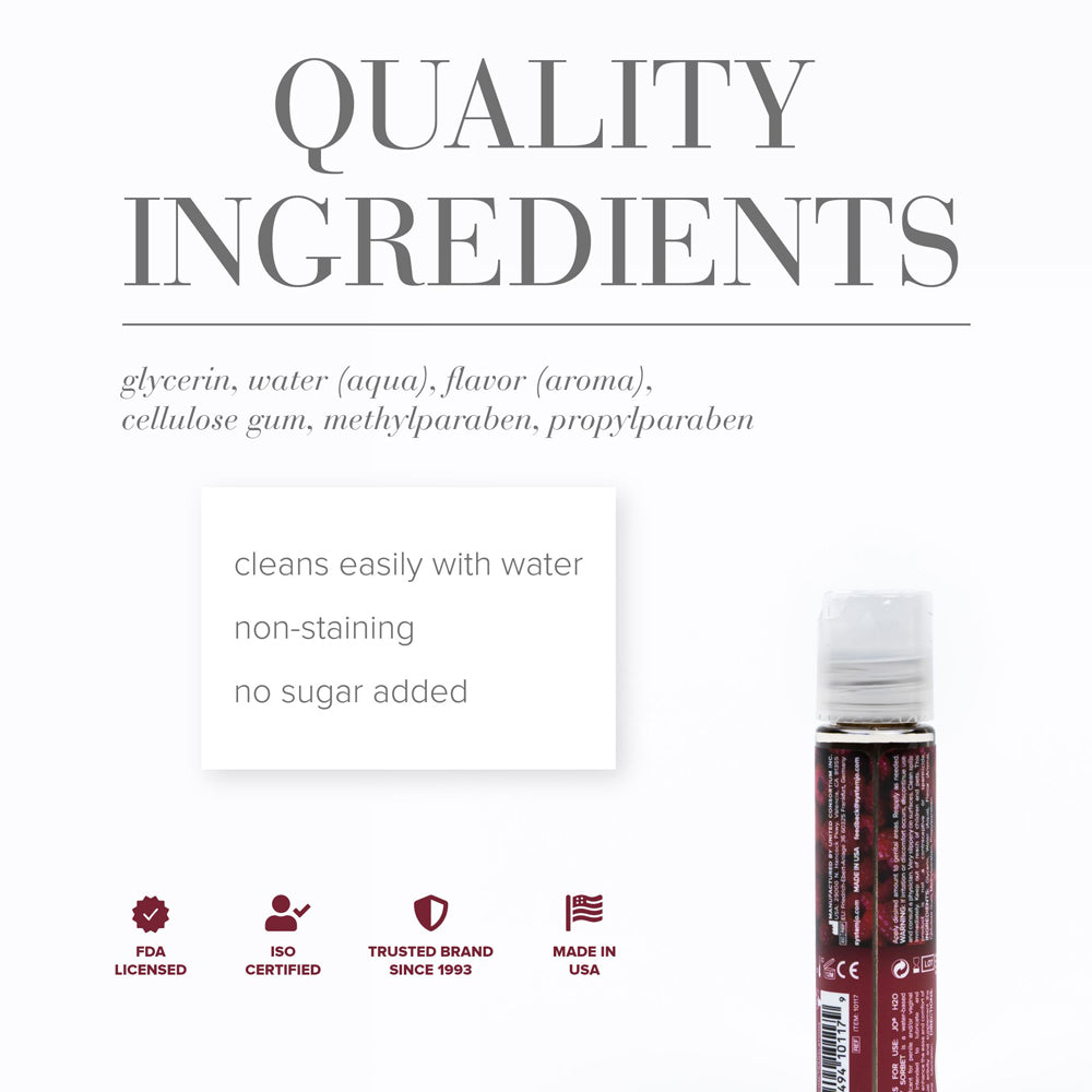 SYSTEM JO - JO H2O RASPBERRY SORBET FLAVORED WATER-BASED LUBRICANT 1 OZ.