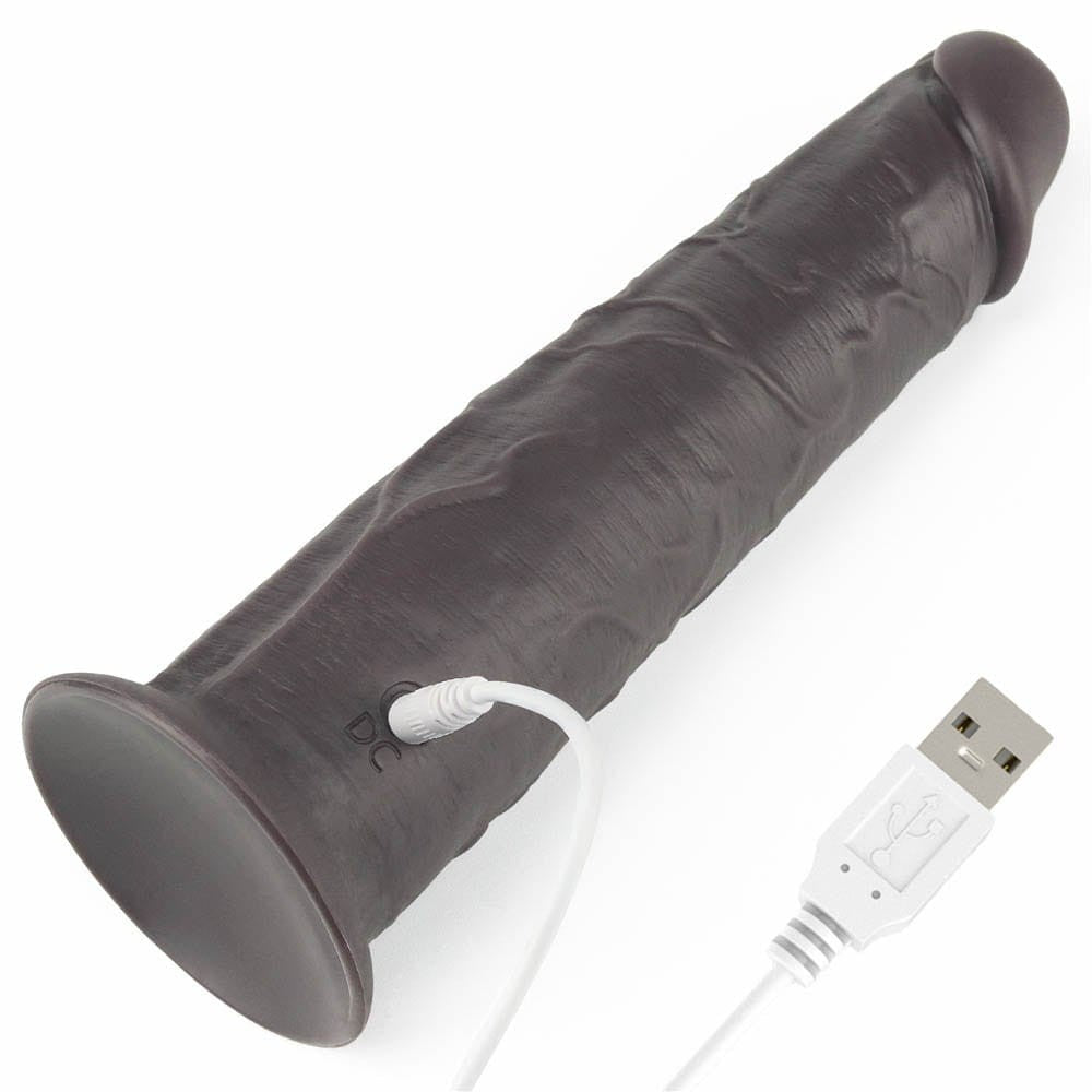 LOVETOY - 8'' DUAL LAYERED SILICONE ROTATOR BROWN