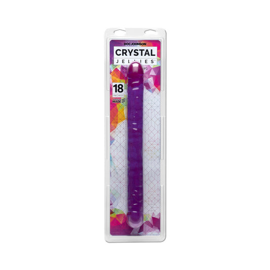 DOC JOHNSON - CRYSTAL JELLIES - DOUBLE DONG PURPLE 18IN