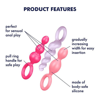 SATISFYER - SATISFYER BOOTY CALL (SET OF 3) COLOURED