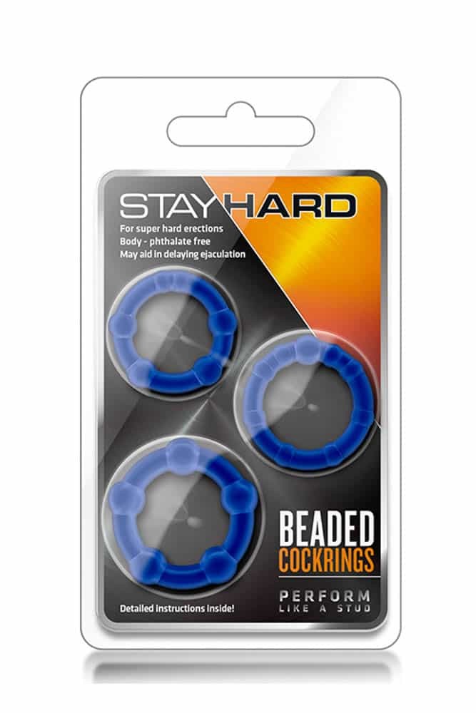 BLUSH - STAY HARD BEADED COCKRINGS BLUE