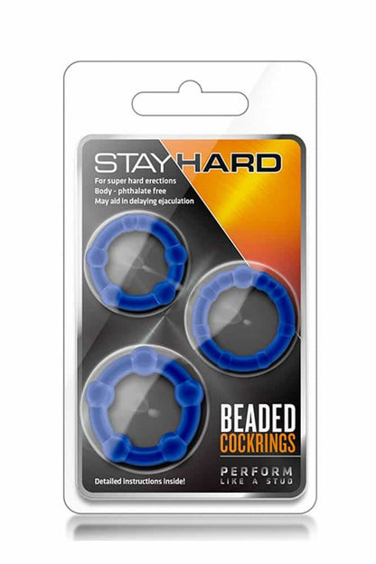BLUSH - STAY HARD BEADED COCKRINGS BLUE