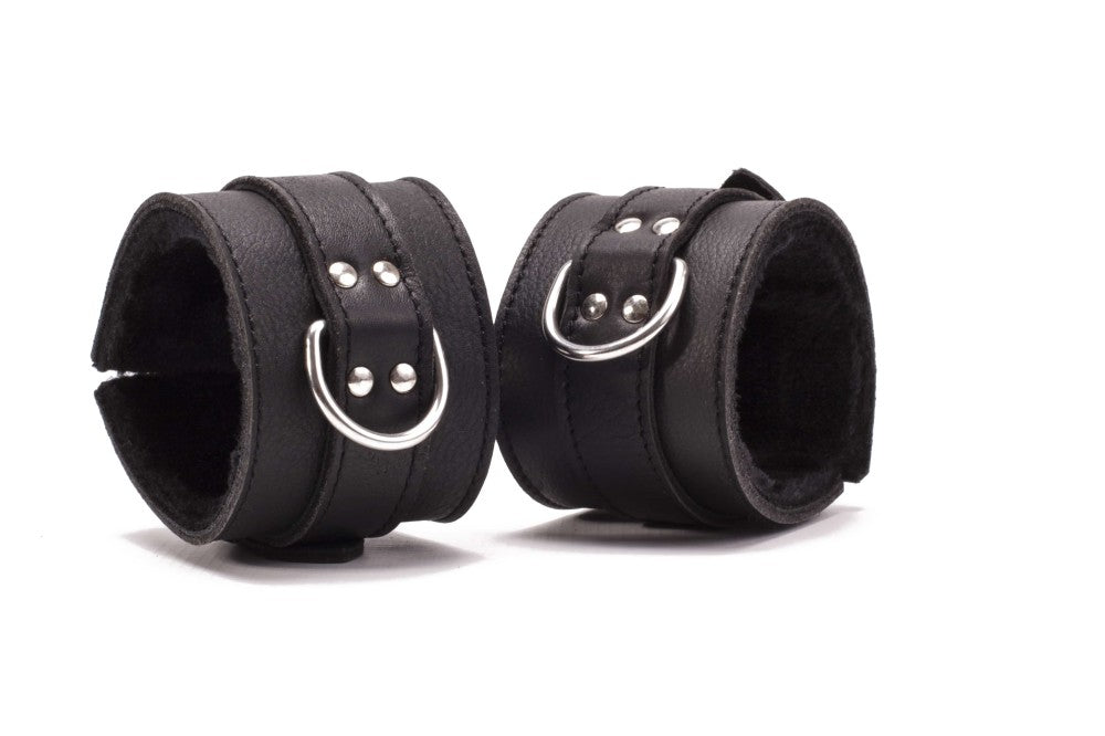 DEVIL STICKS - HAND CUFFS GRAIN LEATHER BLACK