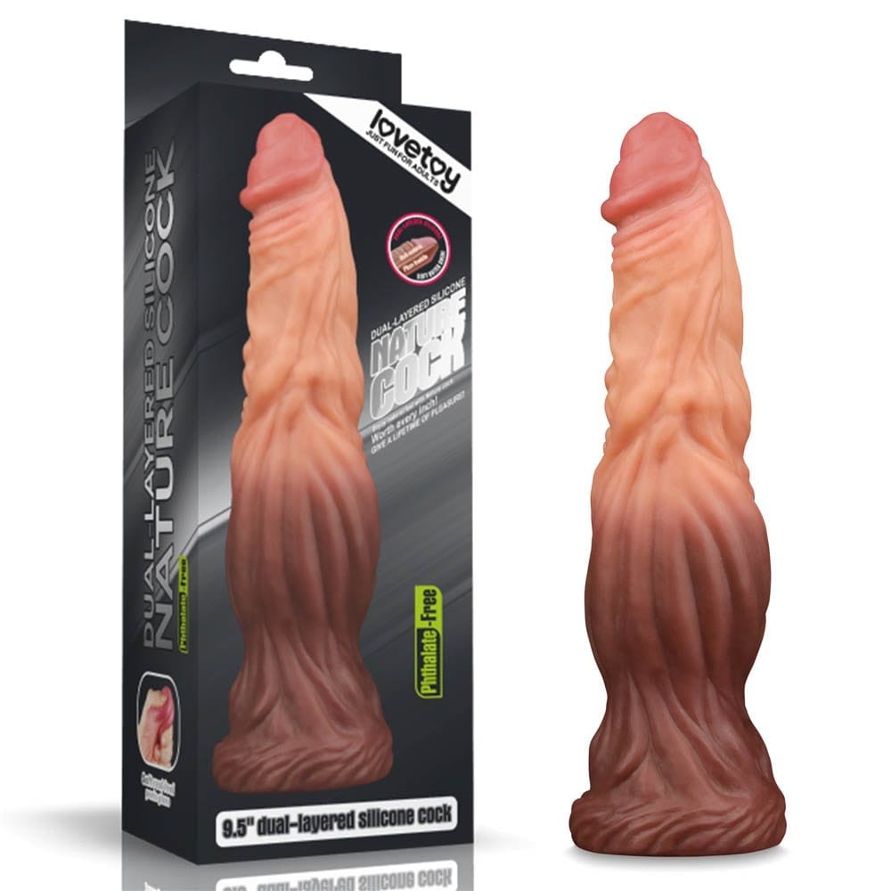 LOVETOY - 9.5'' DUAL LAYERED LIQUID SILICONE NATURE COCK_B0O50_3