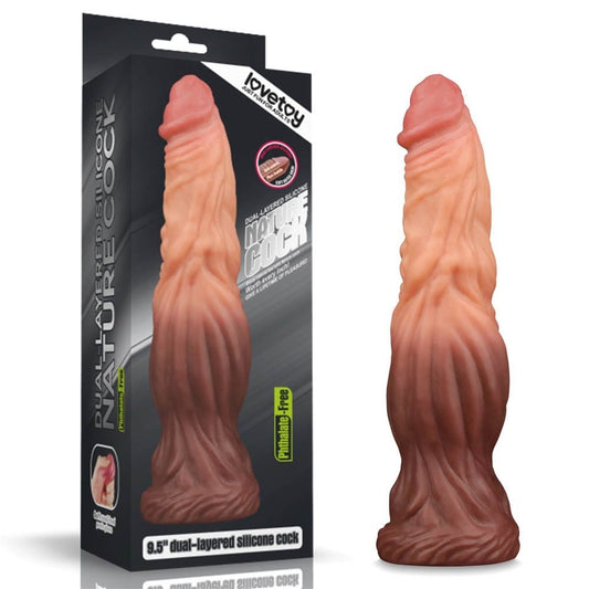 LOVETOY - 9.5'' DUAL LAYERED LIQUID SILICONE NATURE COCK_B0O50_3