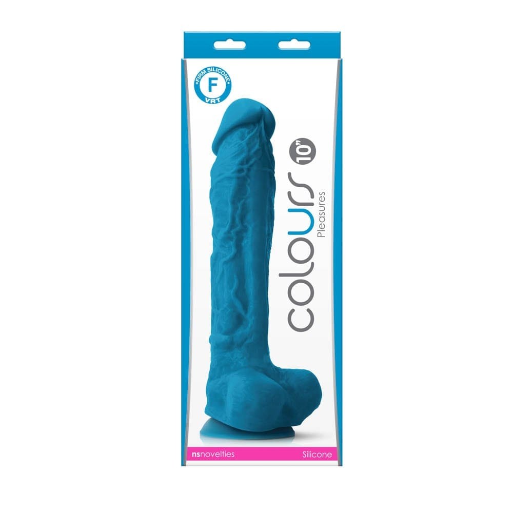 NS TOYS - COLOURS - PLEASURES - 10" DILDO - BLUE