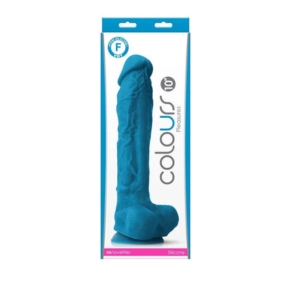 NS TOYS - COLOURS - PLEASURES - 10" DILDO - BLUE