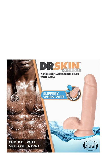 BLUSH - DR. SKIN 7INCH SELF LUBRICATING DILDO