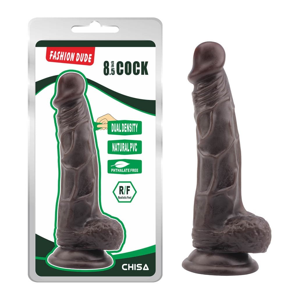 CHISA NOVELTIES - FASHION DUDE 8.5 INCH COCK BROWN