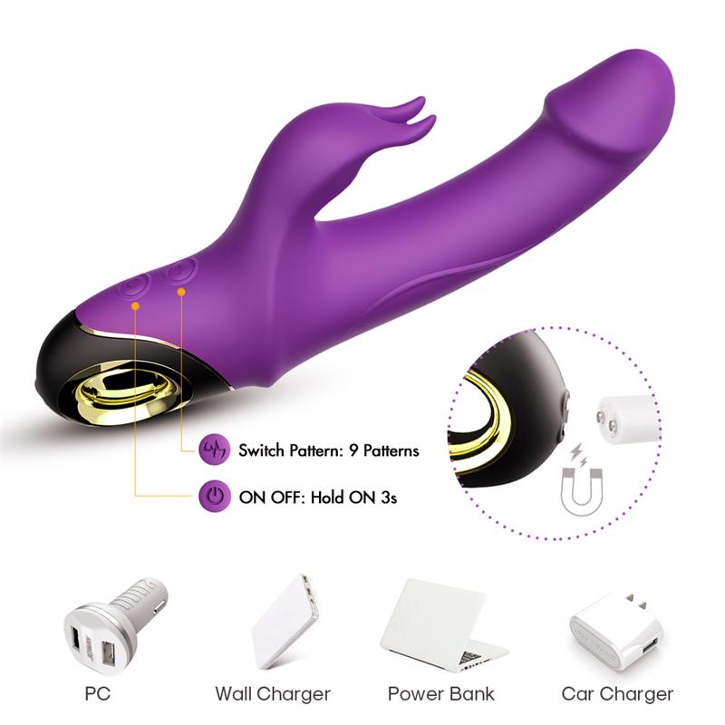 URBAN SKY - 360º ROTATION RABBIT VIBRATOR PURPLE