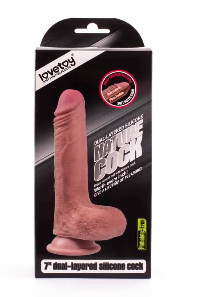 LOVETOY - 7" DUAL-LAYERED SILICONE NATURE COCK FLESH