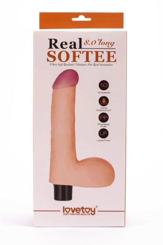LOVETOY - 8" REAL SOFTEE VIBRATING DILDO 4