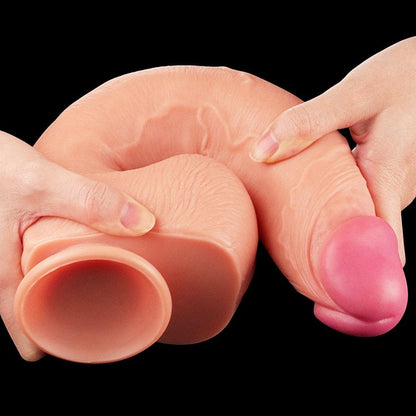 LOVETOY - 12" DUAL LAYERED PLATINUM SILICONE COCK 1