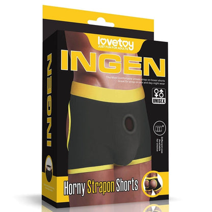 LOVETOY - HORNY STRAPON SHORTS XS/S (28 - 32 INCH WAIST)