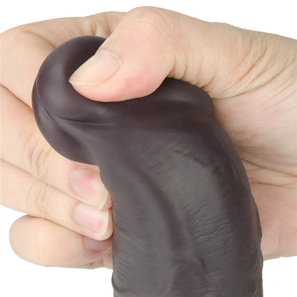 LOVETOY - 8'' DUAL LAYERED SILICONE ROTATOR BROWN