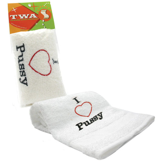 TOWELS WITH ATTITUDE - I HEART PUSSY