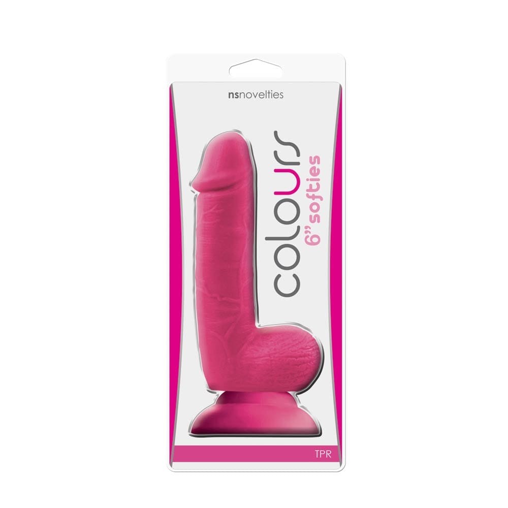 NS TOYS - COLOURS - SOFTIES - 6" DILDO - PINK_B0O25_3