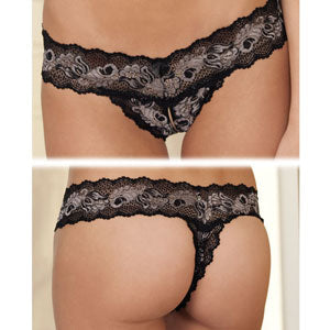 RENE ROFE - CROTCHLESS LACE V-THONG S/M