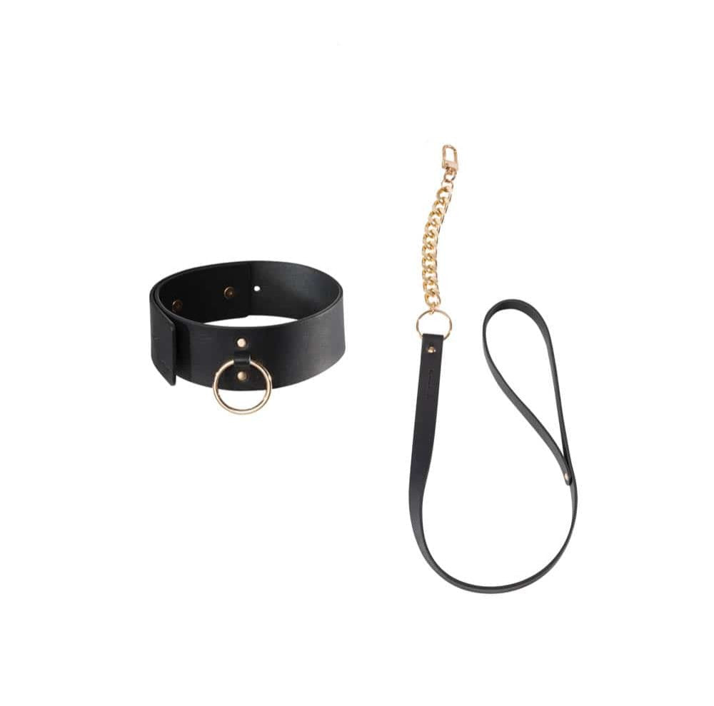 BIJOUX INDISCRETS - MAZE WIDE CHOKER WITH LEASH BLACK