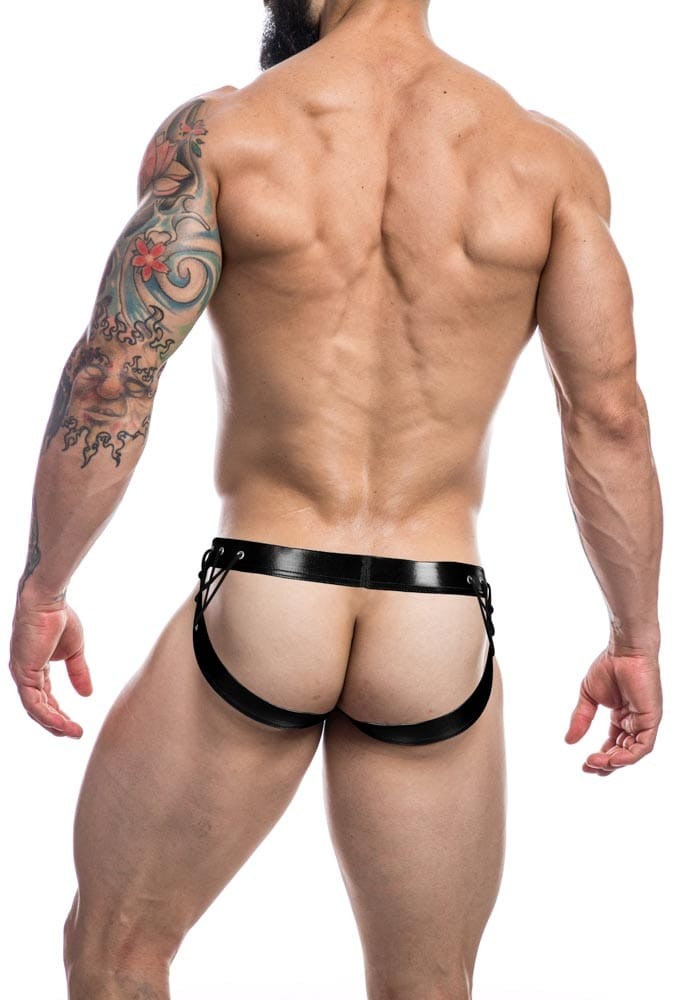 CUT4MEN - C4M-DESIRE JOCKSTRAP-BLACKLEATHERETTE-M