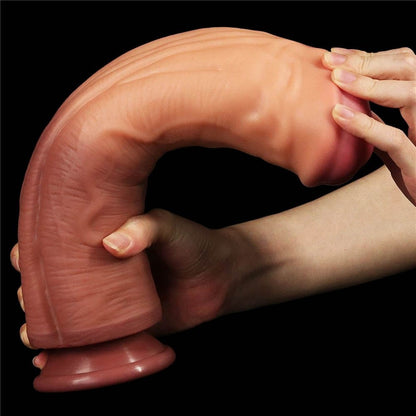 LOVETOY - 12'' DUAL LAYERED PLATINUM SILICONE COCK