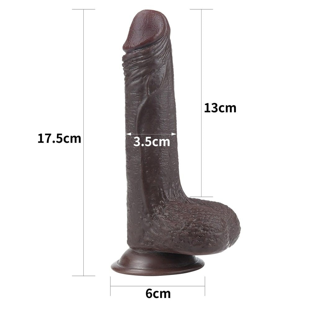 LOVETOY - 7'' SLIDING SKIN DUAL LAYER DONG BLACK