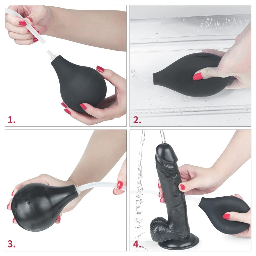 LOVETOY - 9'' SQUIRT EXTREME DILDO - BLACK