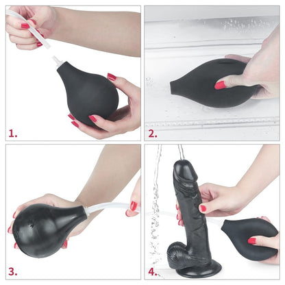 LOVETOY - 9'' SQUIRT EXTREME DILDO - BLACK