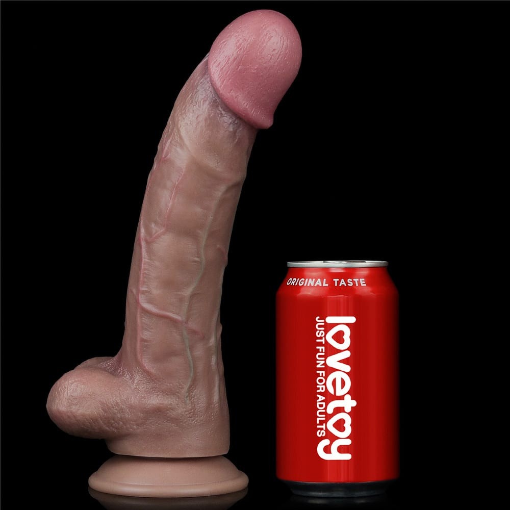 LOVETOY - 10.5'' DUAL LAYERED PLATINUM SILICONE COCK