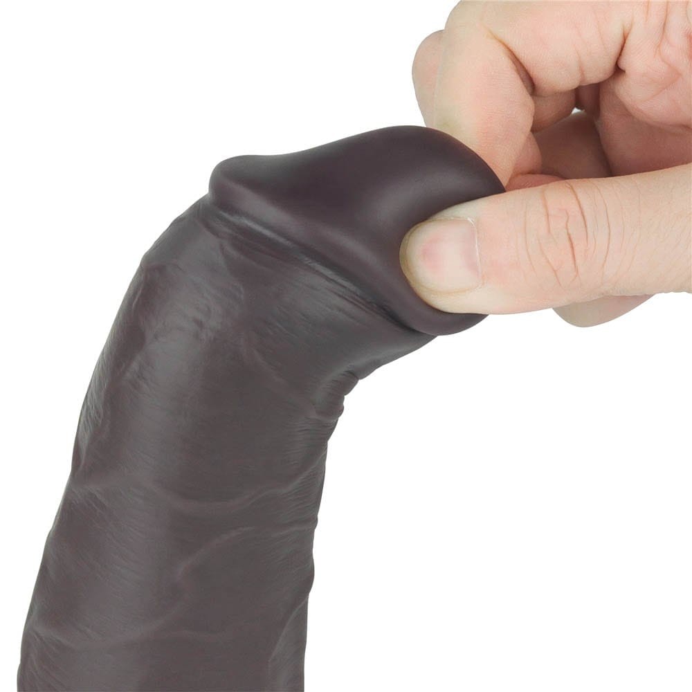 LOVETOY - 8'' DUAL LAYERED SILICONE ROTATOR BROWN