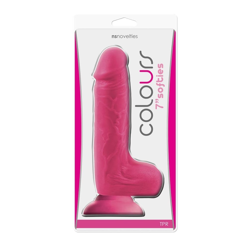 NS TOYS - COLOURS SOFTIES 7 INCH DILDO PINK_B0O25_3