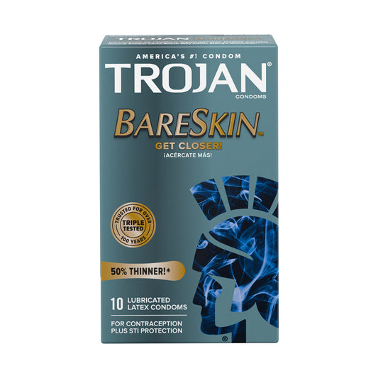 TROJAN BARE SKIN LUBRICATED CONDOMS (10)