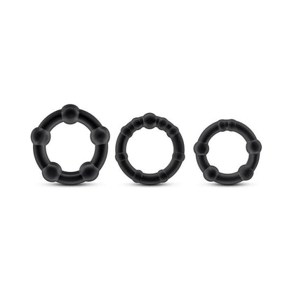 STAY HARD BEADED COCKRINGS 3-PIECE SET BLACK