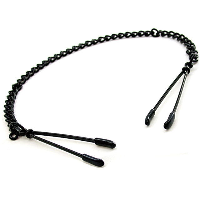 H2H NIPPLE CLAMPS TWEEZER WITH CHAIN (BLACK)
