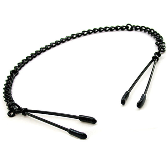 H2H NIPPLE CLAMPS TWEEZER WITH CHAIN (BLACK)