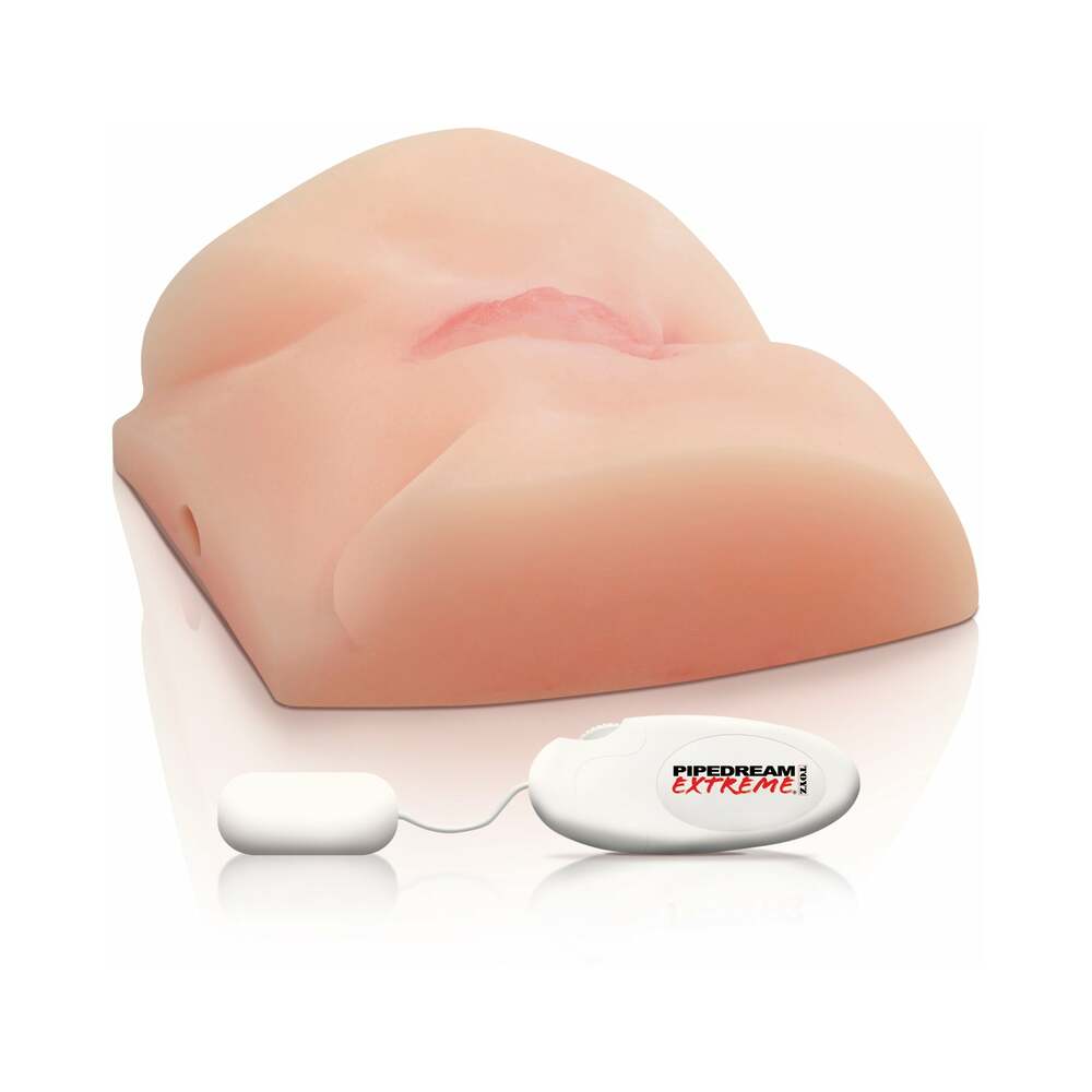 PDX BIG-ASS VIBRATING PUSSY REMOTE-CONTROLLED DUAL-ENTRY MASTURBATOR BEIGE