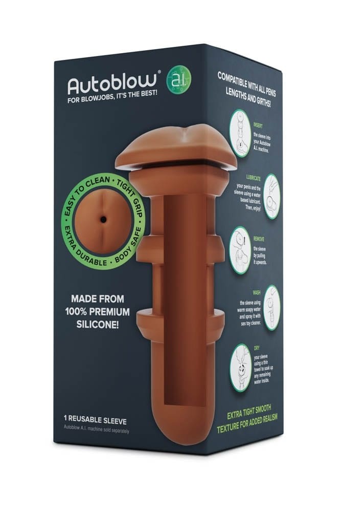 AUTOBLOW - AUTOBLOW A.I. SILICONE ANUS SLEEVE - BROWN_B0O50_1