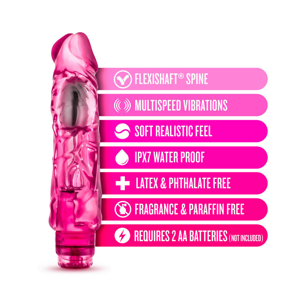 NATURALLY YOURS WILD RIDE REALISTIC 9 IN. VIBRATING DILDO PINK