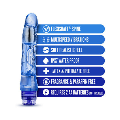 NATURALLY YOURS MAMBO VIBE REALISTIC 9 IN. VIBRATING DILDO BLUE