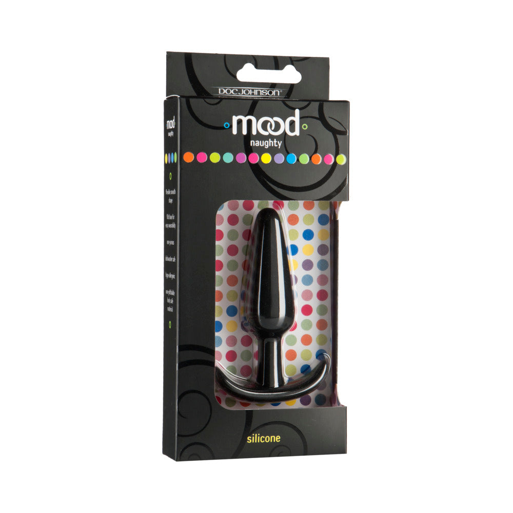 DOC JOHNSON - MOOD - NAUGHTY - MEDIUM BLACK SILICONE BUTT PLUG