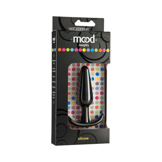DOC JOHNSON - MOOD - NAUGHTY - MEDIUM BLACK SILICONE BUTT PLUG