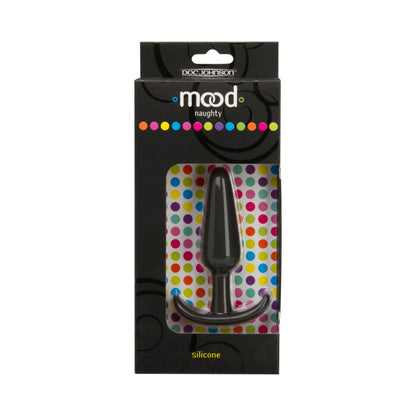 DOC JOHNSON - MOOD - NAUGHTY - MEDIUM BLACK SILICONE BUTT PLUG