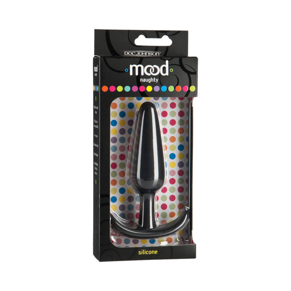 DOC JOHNSON - MOOD - NAUGHTY - LARGE BLACK SILICONE BUTT PLUG