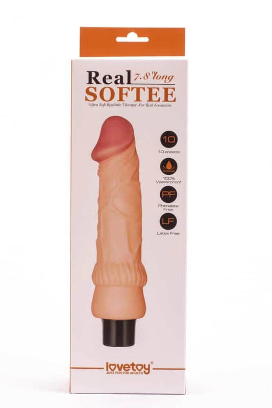 LOVETOY - 7.8" REAL SOFTEE VIBRATING DILDO  2