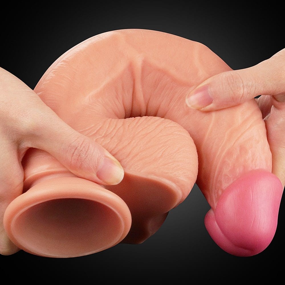 LOVETOY - 10" DUAL LAYER PLATINUM SILICONE COCK