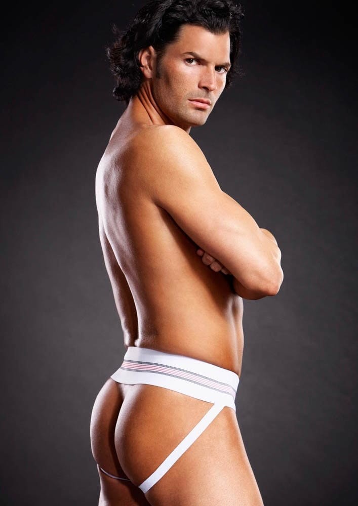 BLUE LINE - MICROFIBER JOCK STRAP WHITE L/XL
